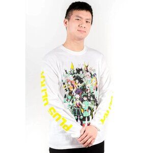 My Hero Academia Funimation Unisex Size Large Group White Long Sleeve Shirt NWT